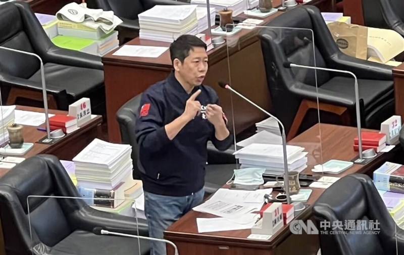 Kaohsiung City Councilor Huang Shao-ting is seen attending a council meeting in this undated CNA photo