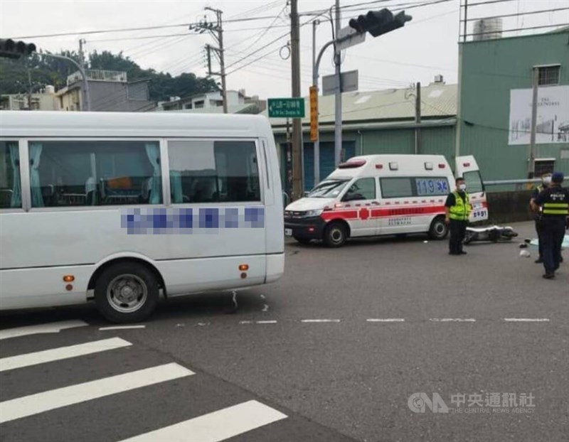 First responders arrive at the scene of the scooter accident. Photo courtesy of local authorities Sept. 27, 2024