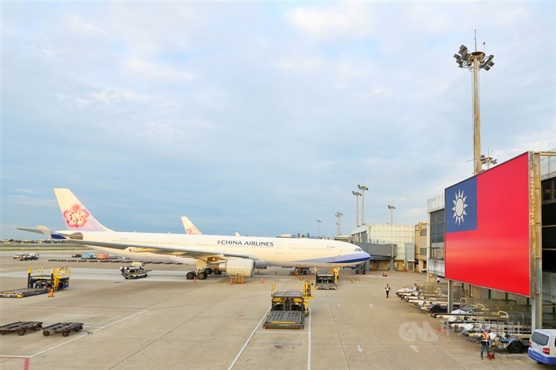 Planes are parked inside the Taoyuan Airport in this CNA file photo