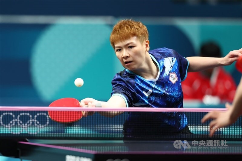 Taiwanese table tennis player Chen Szu-yu is pictured during a match at the Paris Olympics Games in August. CNA photo Aug. 8, 2024