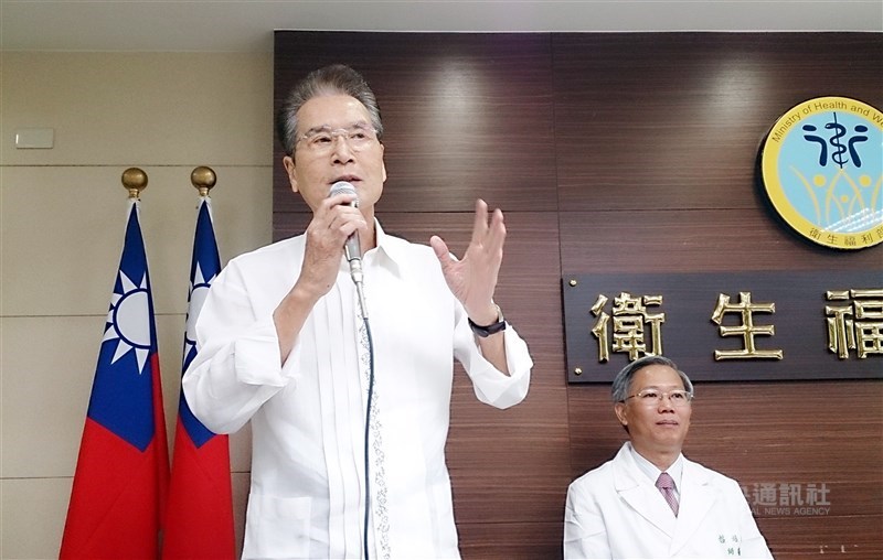 Actor Shih Ying (left) speaks during a news conference in 2013 on the importance of routine health checks. CNA file photo