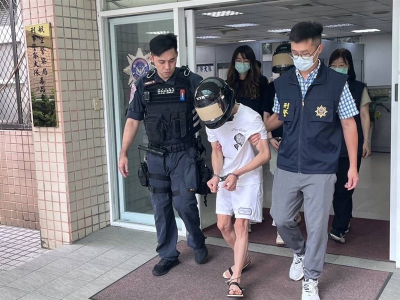 A Vietnamese suspect is arrested by law enforcement officers in this recent photo. Photo courtesy of the Aviation Police Bureau