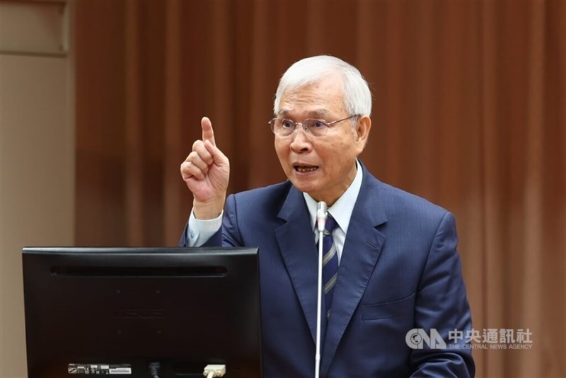 Taiwan central bank chief Yang Chin-lung attends the Legislature's Finance Committee hearing on Thursday. CNA photo Nov. 14, 2024