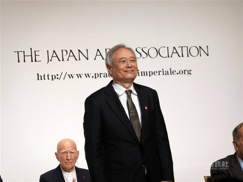 Filmmaker Ang Lee (李安) attends a press conference in Japan Monday. Lee was honored as the first Taiwanese laureate of the 2024 Praemium Imperiale, a global arts prize awarded annually by the Japan Art Association, the next day. CNA photo Nov. 18, 2024