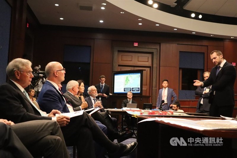 Experts discuss the results of a war game simulation held in Washington. CNA photo Nov. 21, 2024