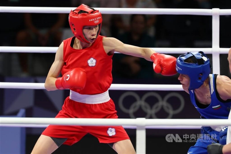 Taiwanese boxer Lin Yu-ting at the Paris Olympics in July. CNA file photo