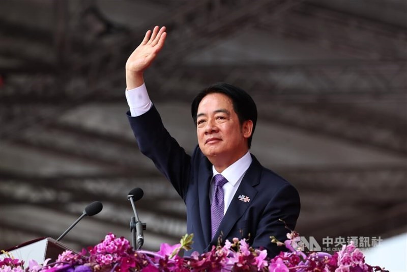 President Lai Ching-te at the National Day main celebration event in front of the Presidential Office on Oct. 10, 2024. CNA file photo