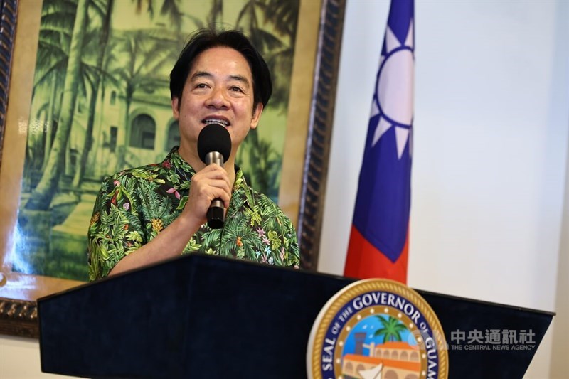 President Lai Ching-te speaks at a breakfast banquet in Guam on Thursday. CNA photo Dec. 5, 2024