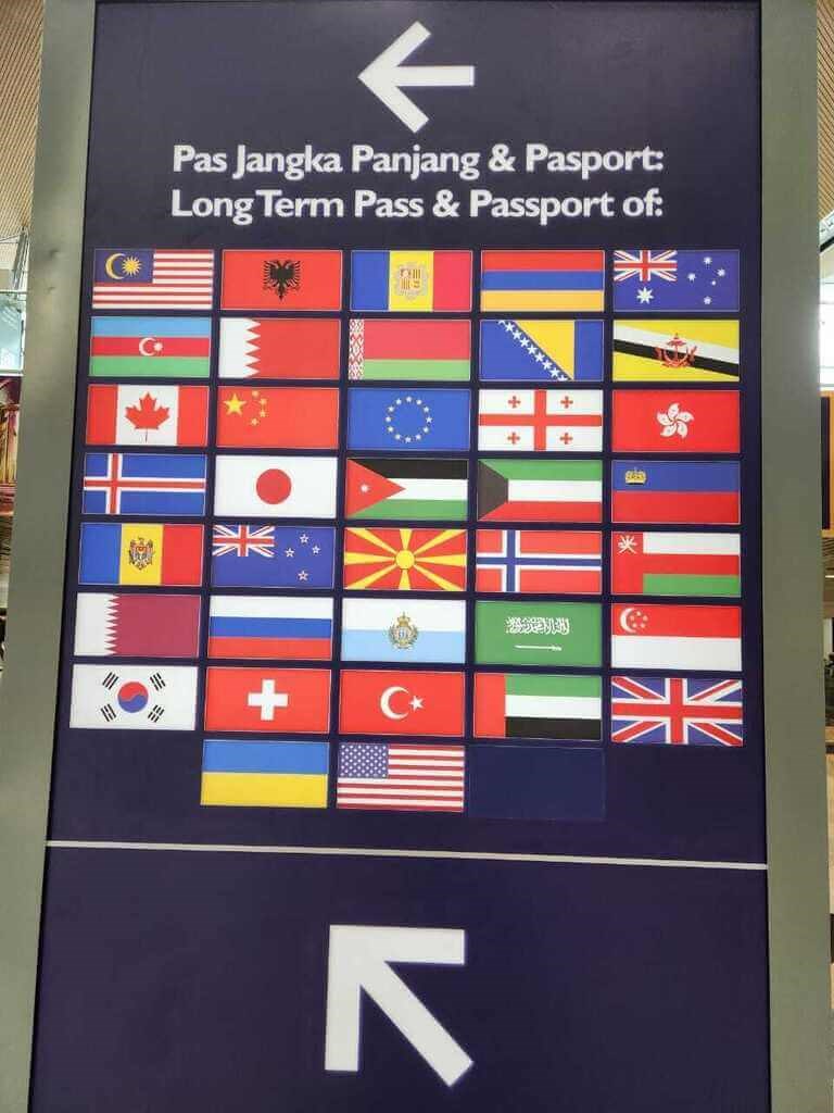 A sign at the Malaysian airport pointing to automated immigration clearance. Photo courtesy of a private contributor Dec. 6, 2024