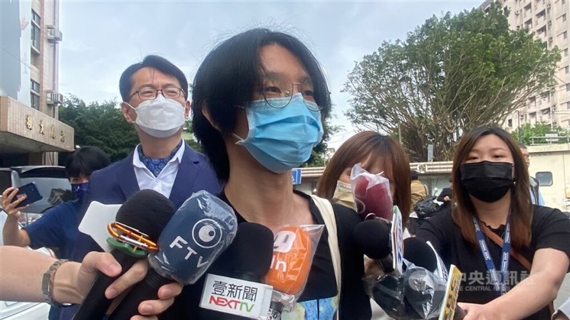 Chu Yu-chen (front center), who is found guilty of creating nonconsensual of deepfake pornography. CNA file photo