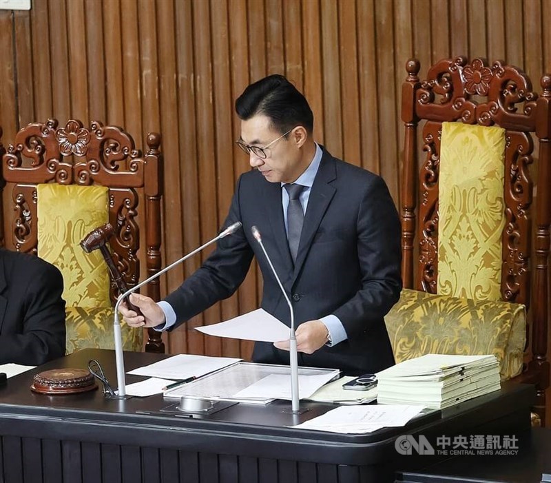 Deputy Legislative Speaker Johnny Chiang at the Legislative Yuan on Tuesday. CNA photo Dec. 31, 2024