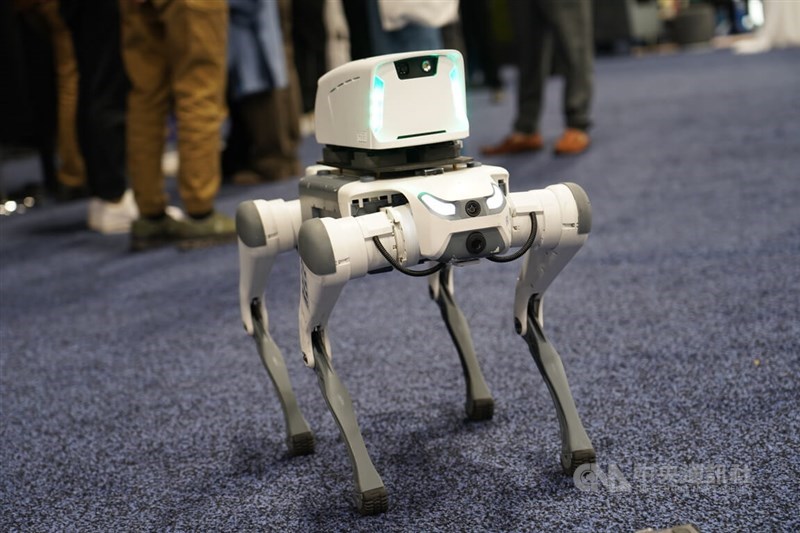 A quadruped robot managed under a solution engineered by R2C2 Limited is presented at LAs Vegas' annual consumer electronics show on Sunday. CNA photo Jan. 5, 2025