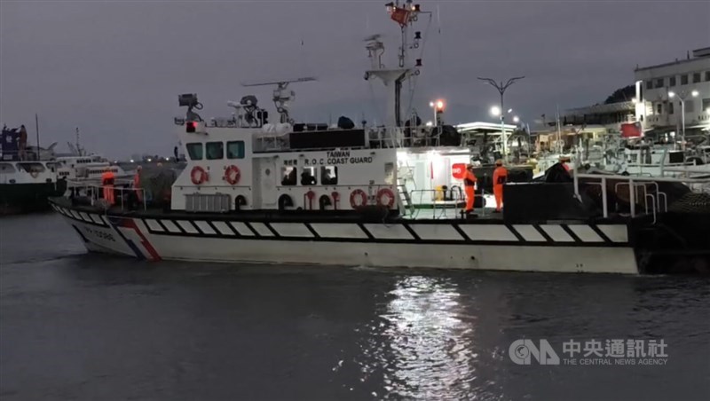 Taiwan's coast guards operate around the proximity of Green Island to try and locate escaped convicted drug dealer Wang Tien-you. CNA photo Jan. 6, 2025