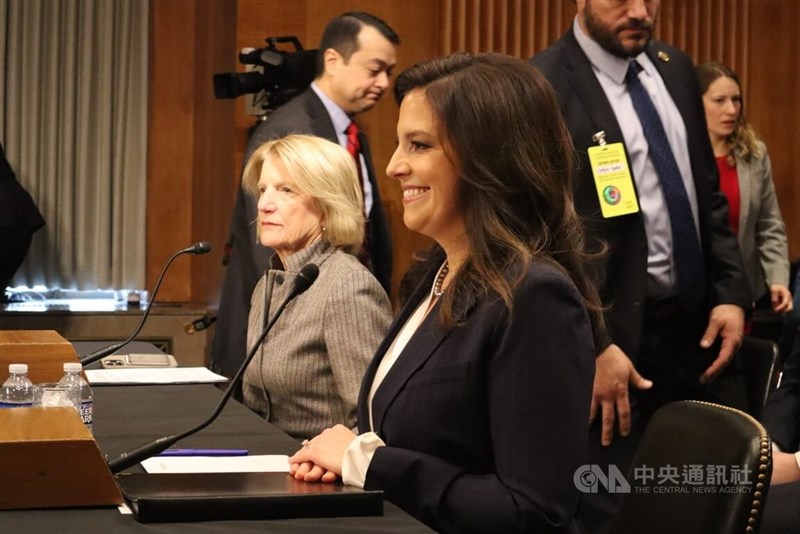 Elise Stefanik (in a black suit). CNA photo Jan. 22, 2025