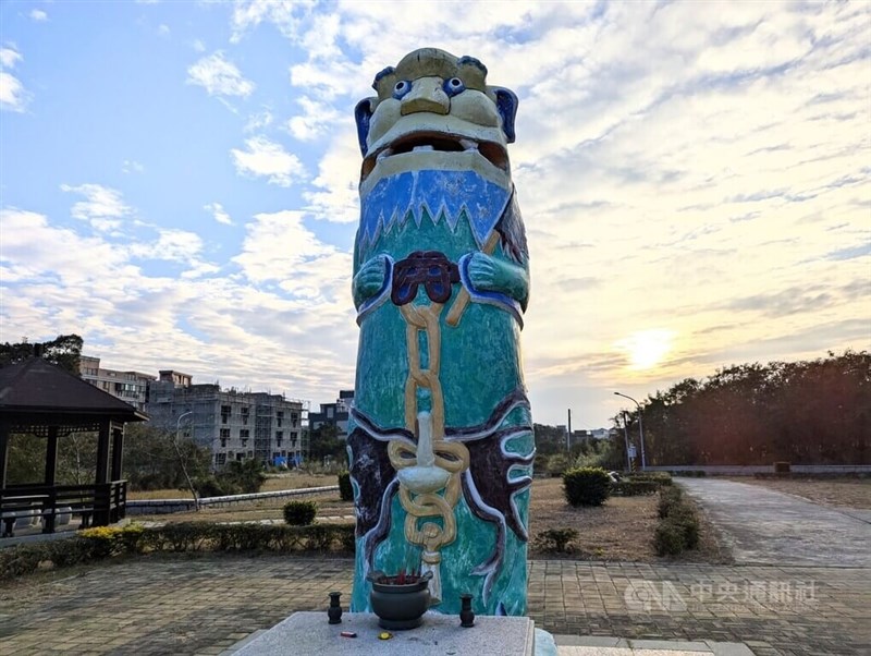 The statue of the Anqi wind lion god. CNA photo Jan. 25, 2025