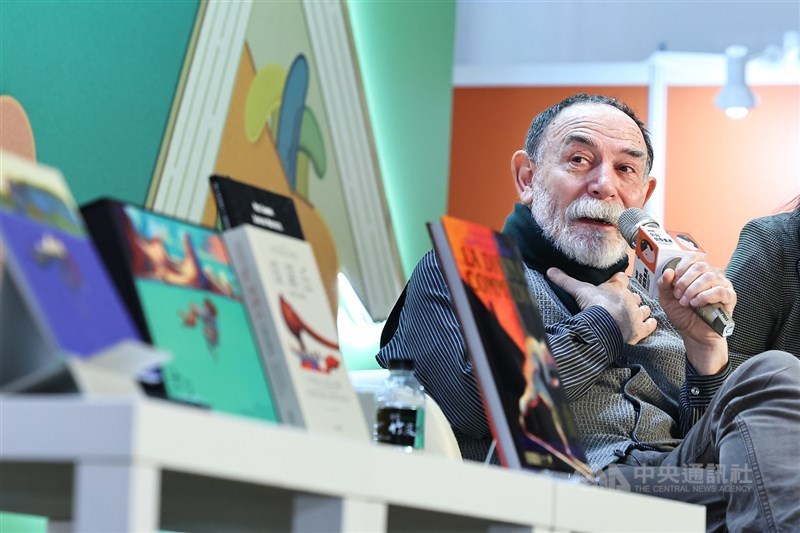 Italian artist Lorenzo Mattotti attends the Taipei International Book Exhibition on Saturday. CNA photo Feb. 8, 2025