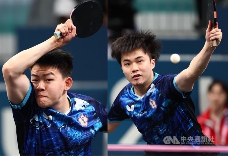 Taiwanese paddlers Lin Yun-ju (right) and Kao Cheng-jui. CNA file photo