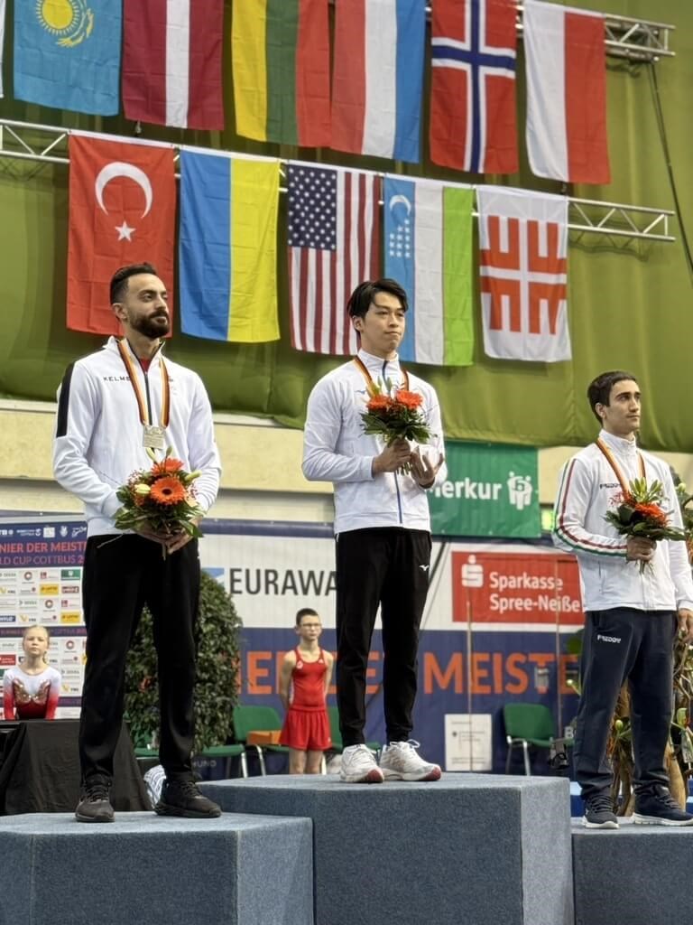 Taiwanese gymnast Shiao Yu-jan (center). Photo courtesy of Cheng Kun-chieh Feb. 23, 2025