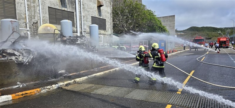 Firefighters put out a fire that broke out in the Maanshan Nuclear Power Plant in Pingtung County, southern Taiwan Thursday. Photo courtesy of Pingtung County Fire Department March 6, 2025