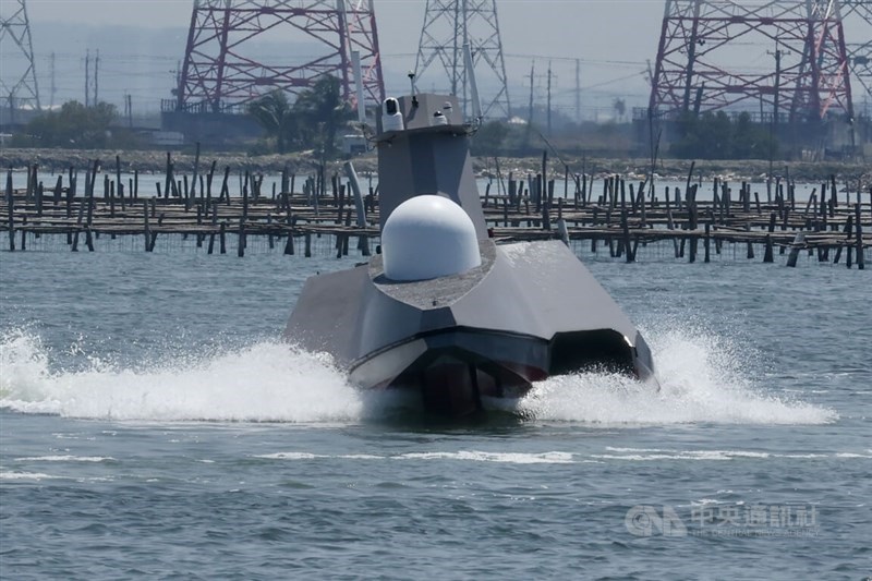 CSBC Corp., Taiwan's first domestically produced military-use unmanned surface vehicle (USV). CNA photo March 25, 2025