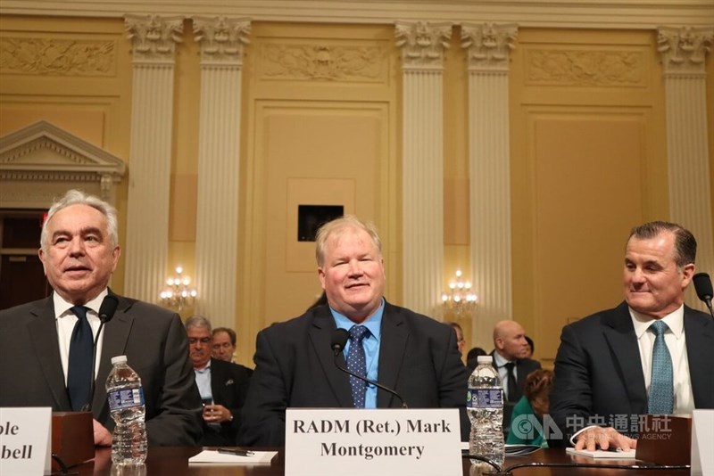 From right to left: Charles Flynn, Mark Montgomery, Kurt Campbell. CNA photo May 15, 2025