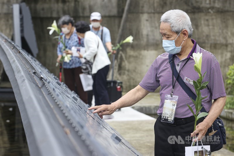 Families of victims of Taiwan's White Terror era and members of the public visit the Jing-Mei White Terror Memorial Park in New Taipei on Monday, White Terror Memorial Day. CNA photo May 19, 2025