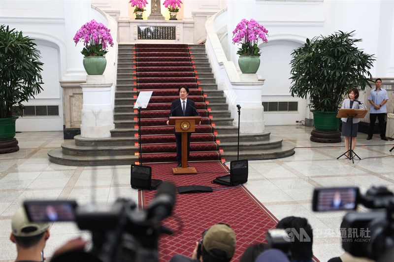 President Lai Ching-te gives a speech on May 20 to mark the first anniversary of his inauguration. CNA photo May,20, 2025