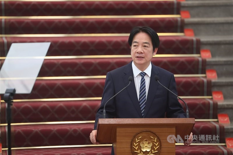 President Lai Ching-te delivers a speech to mark his one year in office. CNA file photo May 20, 2025
