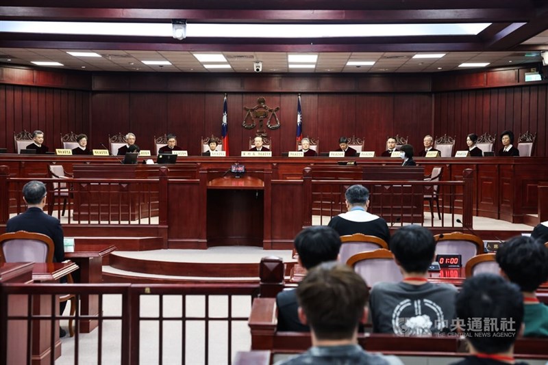 A panel of judges preside over Taiwan's Constitutional Court. CNA file photo