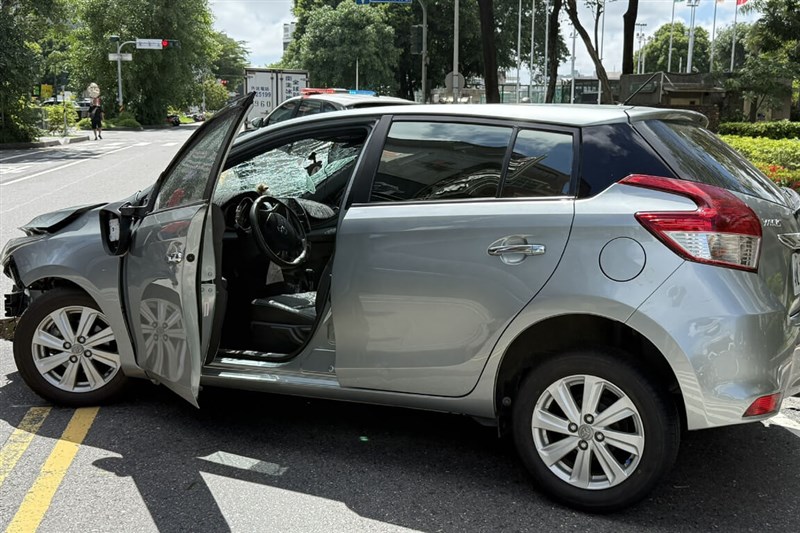 The car operated by Liu which caused the accident on Sunday. Photo courtesy of a local resident