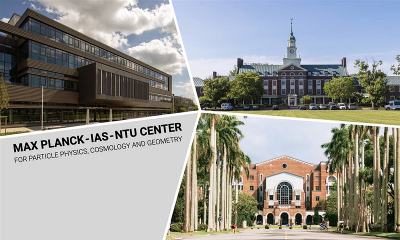 An image featuring the Germany-based Max Planck Society for the Advancement of Science (top left), the U.S.-based Institute for Advanced Study (top right), and National Taiwan University in Taipei (bottom right). Photo courtesy of National Taiwan University.
