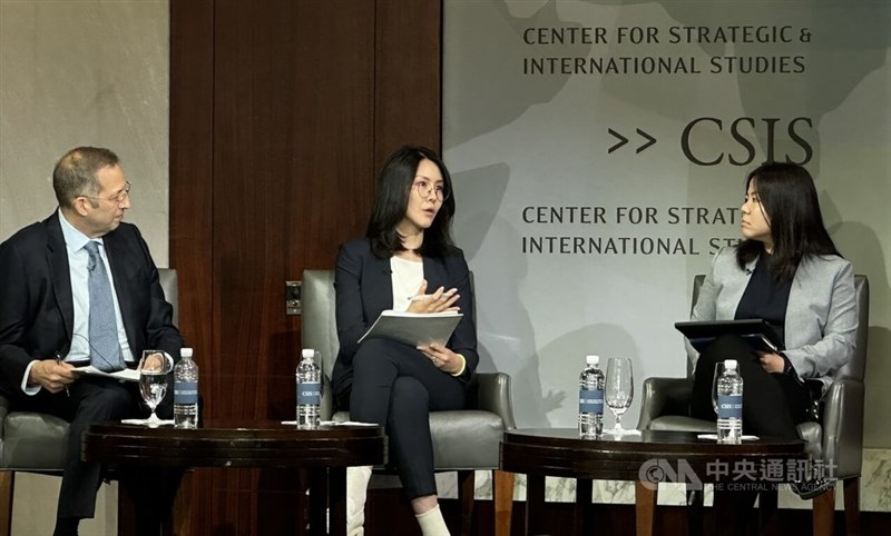 International security expert Eun A Jo (center) is pictured during a CSIS conference on Wednesday. CNA photo June 18, 2025