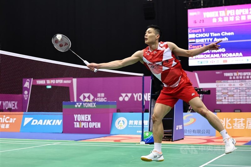 Chou Tien-chen is the top seed in the 2025 BWF Super 300 U.S. Open. CNA file photo