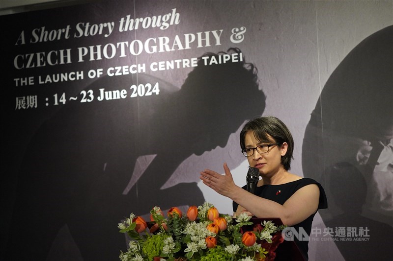 Vice President Hsiao Bi-khim delivers a speech at a Czech photography event in Taipei in June 2024. CNA file photo