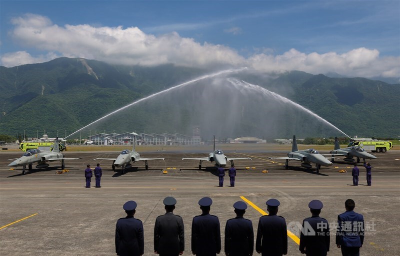 Taiwan's Air Force holds a retirement ceremony for F-5 series jets at Hualien Air Base on Friday. CNA photo July 4, 2025