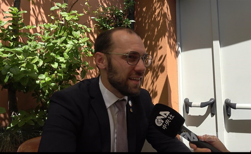 Tomáš Kopečný, the Czech government envoy for the reconstruction of Ukraine, takes an interview with CNA in Rome on Friday. CNA photo July 12, 2025