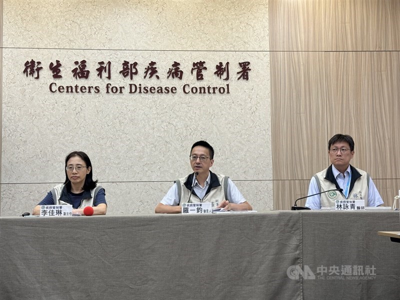A regular briefing at the Centers for Disease Control in Taipei on Tuesday. CNA photo July 15, 2025