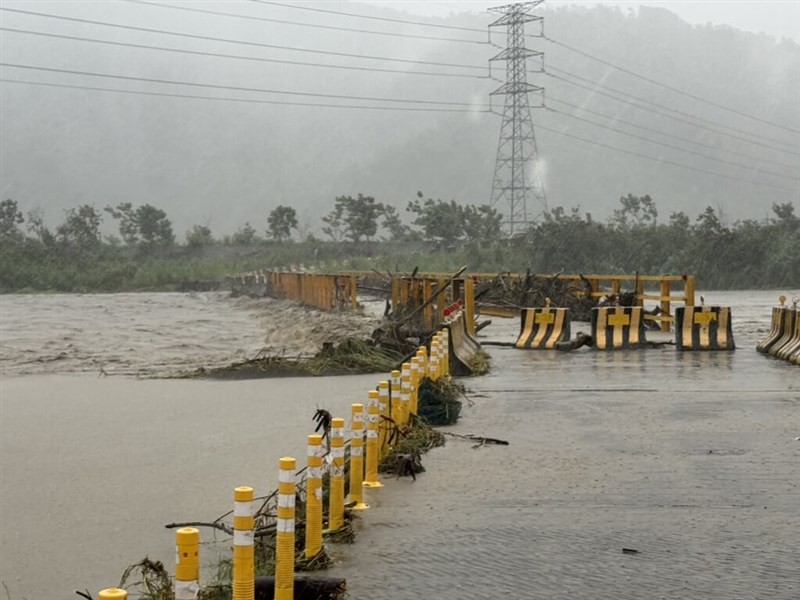 Tropical Storm Wipha brings heavy rain to Hualien on Saturday. Photo courtesy of the Fuli Township Office July 19, 2025