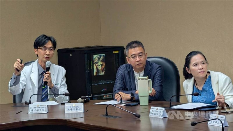 Chen Shih-pin, Chen Hsuan-yu and Chang Ya-hsuan ( from left to right) at a press conference in Taipei on Monday. CNA photo July 21, 2025