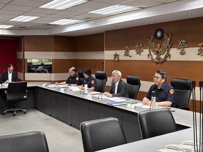 NPA Director-General Chang Jung-hsin (second from right) chairs a meeting on measures to ensure a smooth voting process on July 26. CNA photo July 24, 2025