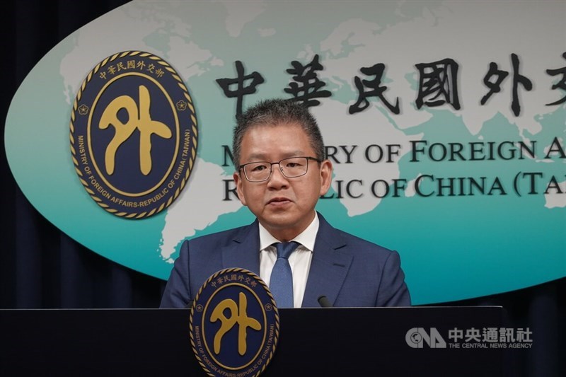 The Director-General of the Ministry of Foreign Affairs speaks at a press event in Taipei on Tuesday. CNA photo July 29, 2025