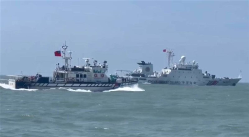 Four Chinese Coast Guard vessels intruded into waters near Kinmen on the morning of July 30. Photo courtesy of the CGA July 30, 2025