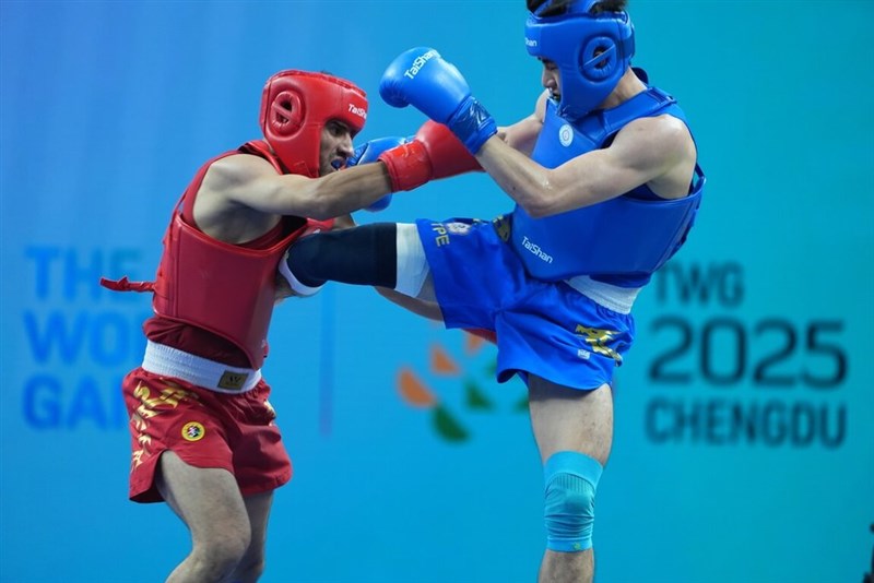 Taiwan's sanda athlete Zhang Huan-yi (right). Photo courtesy of the Chinese Taipei Olympic Committee