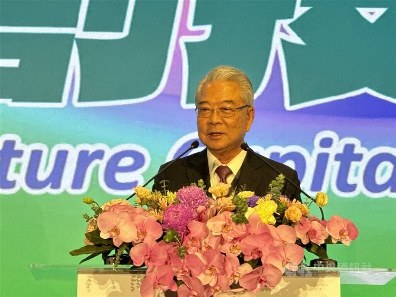 The founder and president of local electronics conglomerate Kinpo Group, Rock Hsu. CNA photo Aug 12, 2025