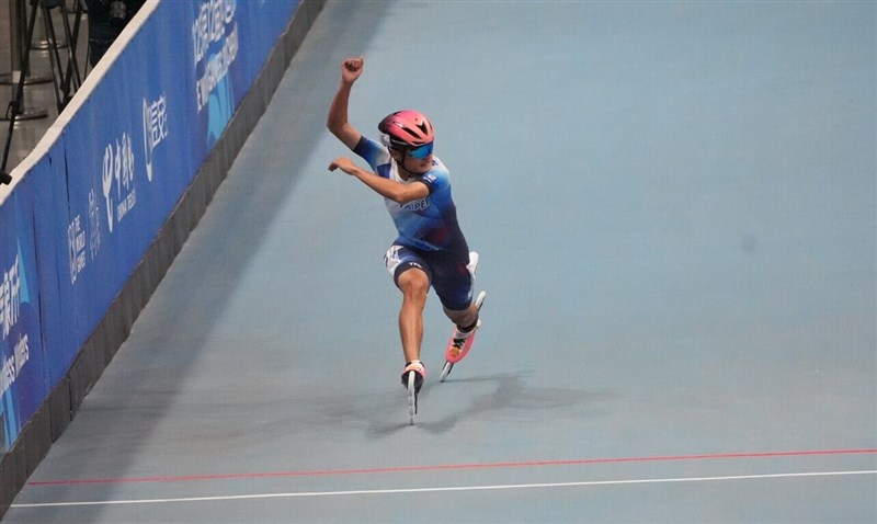 Taiwanese speed skater Kuo Li-yang. Photo courtesy of Chinese Taipei Olympic Committee Aug. 14, 2025