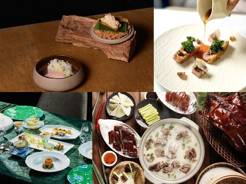 Images taken from Hosu’s Facebook page (top left), The Front House’s Facebook page (top right), aMaze website (bottom left), and Palais de Chine Hotel website (bottom right) Aug. 19, 2025