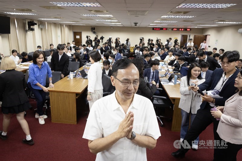 KMT chairman Eric Chu. CNA photo Aug. 26, 2025