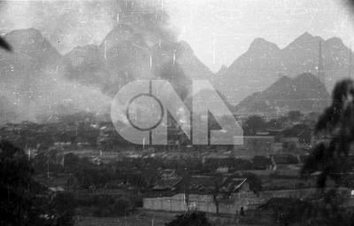 Parts of Guangxi Province's Guilin City is in smokes after sustaining a series of bombings by the Japanese Empire in 1938. CNA file photo