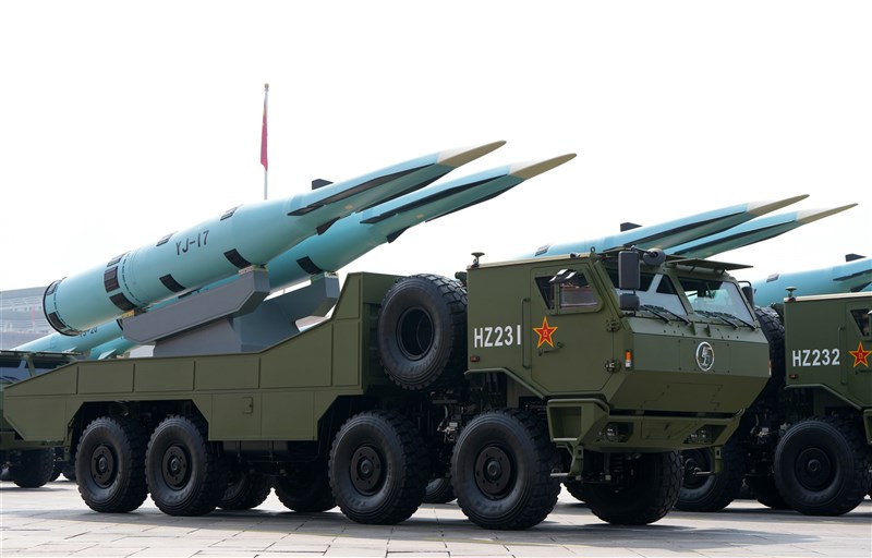 An anti-ship missile formation with YJ-17s passes through Tiananmen Square during the Sept. 3 ceremony in Beijing marking the 80th anniversary of victory in the War of Resistance Against Japanese Aggression. Photo courtesy of China News Service Sept. 3, 2025