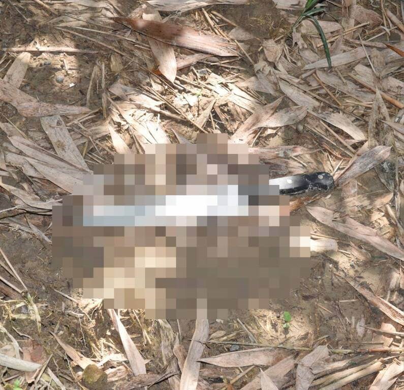 The weapon used at the crime scene in Taichung on Tuesday. Photo courtesy of a private contributor Sept. 9, 2025